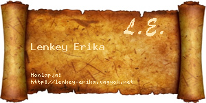 Lenkey Erika névjegykártya